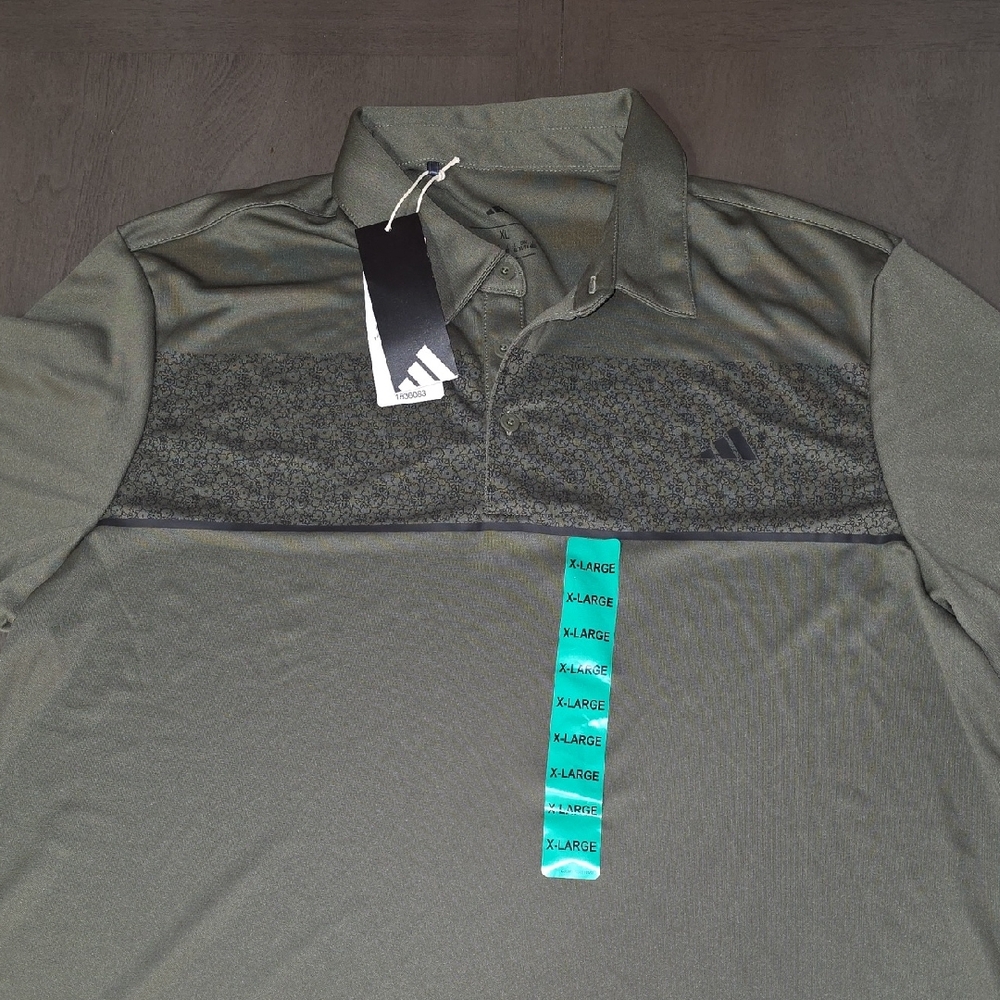 Adidas Men's Olive Green Golf Polo